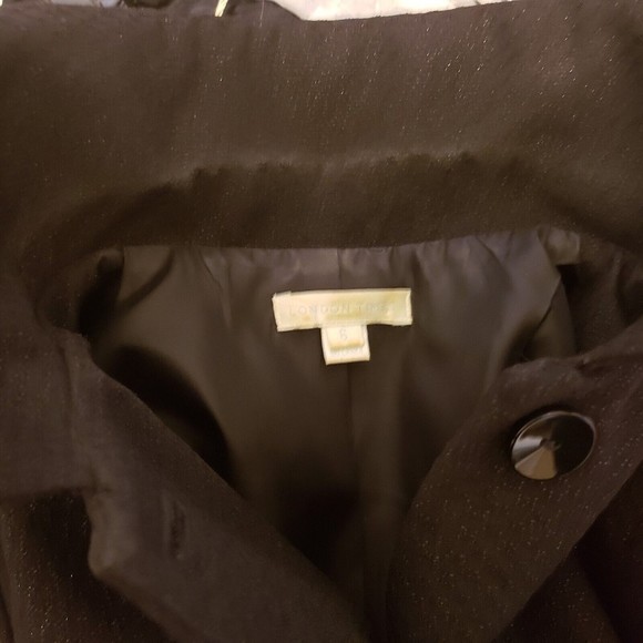 London Times Black Metallic Thread Velvet Bow Blazer Size 6 - Picture 8 of 10